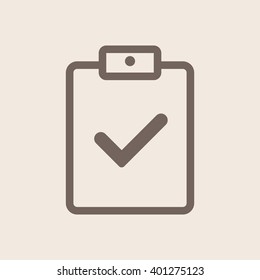 clipboard checklist survey form line art icon for apps and websites
