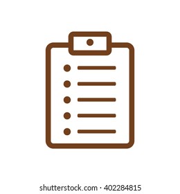 clipboard checklist survey form line art icon for apps and websites
