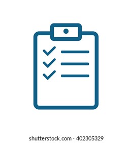 clipboard checklist survey form line art icon for apps and websites