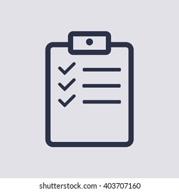 clipboard checklist survey form line art icon for apps and websites