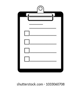 Clipboard with checklist symbol. Vector Illustration on white background