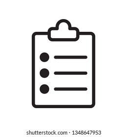 Clipboard, checklist, task icon in trendy outline style design. Vector graphic illustration. Clipboard icon for website design, logo, and ui. Editable vector stroke.Pixel perfect. EPS 10.