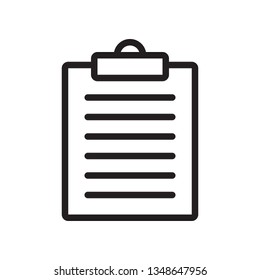 Clipboard, checklist, task icon in trendy outline style design. Vector graphic illustration. Clipboard icon for website design, logo, and ui. Editable vector stroke.Pixel perfect. EPS 10.