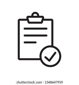 Clipboard, checklist, task icon in trendy outline style design. Vector graphic illustration. Clipboard icon for website design, logo, and ui. Editable vector stroke.Pixel perfect. EPS 10.