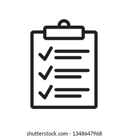 Clipboard, checklist, task icon in trendy outline style design. Vector graphic illustration. Clipboard icon for website design, logo, and ui. Editable vector stroke.Pixel perfect. EPS 10.