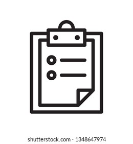 Clipboard, checklist, task icon in trendy outline style design. Vector graphic illustration. Clipboard icon for website design, logo, and ui. Editable vector stroke.Pixel perfect. EPS 10.