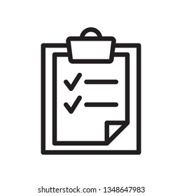 Clipboard, checklist, task icon in trendy outline style design. Vector graphic illustration. Clipboard icon for website design, logo, and ui. Editable vector stroke.Pixel perfect. EPS 10.
