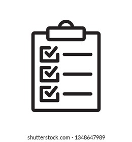Zwischenablage, Checkliste, Tasksymbol im trendigen Design des Skizzenstils. Vektorgrafik. Clipboard-Symbol für Webdesign, Logo und i. Bearbeitbare Vektorhub.Pixel perfekt. EPS10.