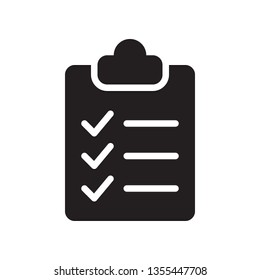 Clipboard, checklist, task icon in trendy glyph style design. Vector graphic illustration. Clipboard icon for website design, logo, and ui. Vector file. Pixel perfect. EPS 10