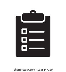 Clipboard, checklist, task icon in trendy glyph style design. Vector graphic illustration. Clipboard icon for website design, logo, and ui. Vector file. Pixel perfect. EPS 10