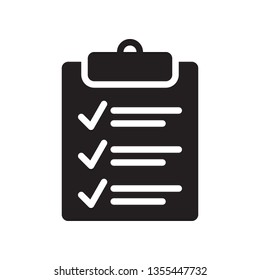 Clipboard, checklist, task icon in trendy glyph style design. Vector graphic illustration. Clipboard icon for website design, logo, and ui. Vector file. Pixel perfect. EPS 10