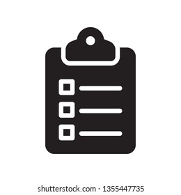 Clipboard, checklist, task icon in trendy glyph style design. Vector graphic illustration. Clipboard icon for website design, logo, and ui. Vector file. Pixel perfect. EPS 10