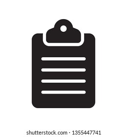 Clipboard, checklist, task icon in trendy glyph style design. Vector graphic illustration. Clipboard icon for website design, logo, and ui. Vector file. Pixel perfect. EPS 10