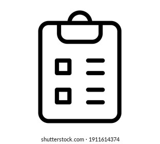 clipboard checklist task single isolated icon with outline line style