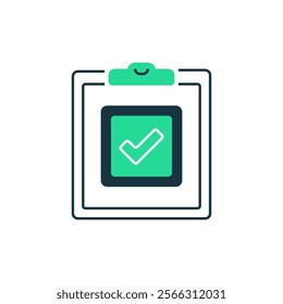 Clipboard Checklist Two Tone Color Icon. linear style sign for mobile concept and web design. Outline vector icon.