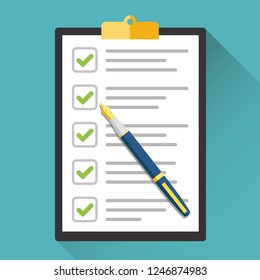 Clipboard with checklist vector