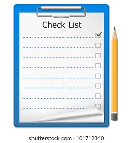 Clipboard With Checklist, Vector Eps10 Illustration