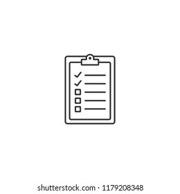 Clipboard with checklist - vector icon