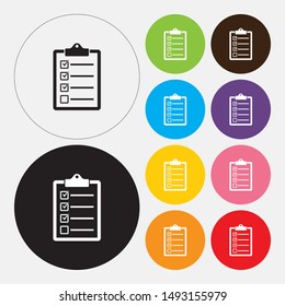 Clipboard or checklist vector icon, flat design style