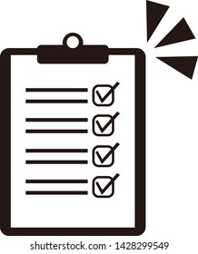 Clipboard Checklist Vector Icon illustration