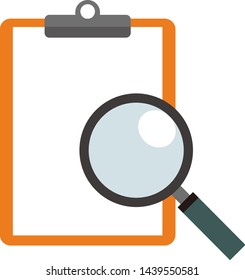 Clipboard Checklist Vector Icon illustration.magnifying glass icon.