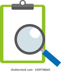 Clipboard Checklist Vector Icon illustration.magnifying glass icon.