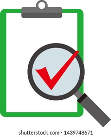 Clipboard Checklist Vector Icon illustration.magnifying glass icon.