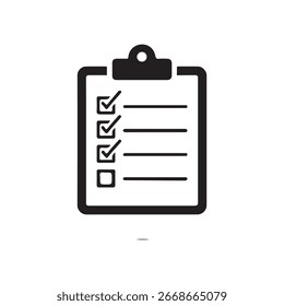 Clipboard with checklist Vector icon isolated on white background