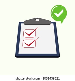 Clipboard with checklist. Vector illustration