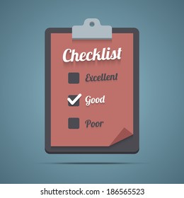 Clipboard with checklist. Vector illustration in EPS10.