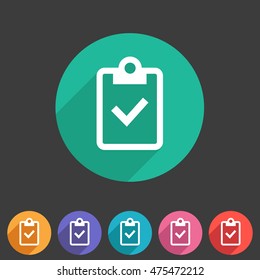 Clipboard checklisticon flat web sign symbol logo label set