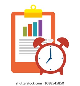 clipboard checklists document with alarm clock
