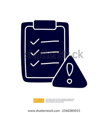 A clipboard with checkmarks and a warning symbol, suggesting a checklist or task management with caution.
