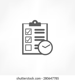 clipboard & clock icon