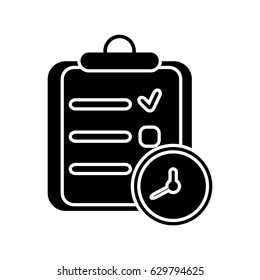 clipboard and clock icon