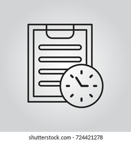 clipboard and clock icon