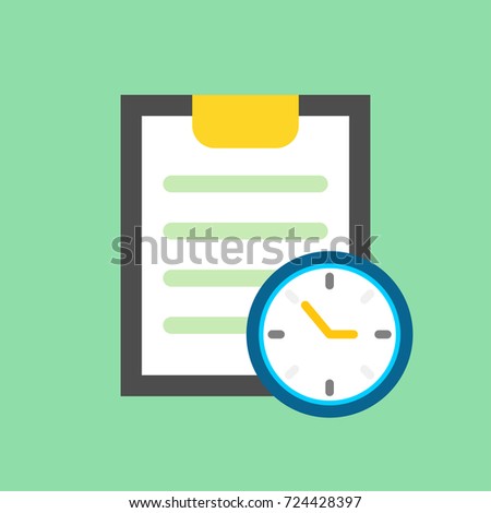 clipboard and clock icon