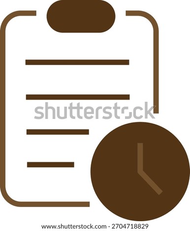 Clipboard with clock icon deadline schedule and time management concept
