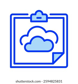 Clipboard with Cloud line icon. Universal creative premium symbol. Vector sign icon logo template. Vector illustration