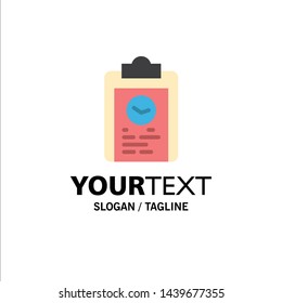 Clipboard, Coach, Plan, Progress, Training Business Logo Template. Flat Color