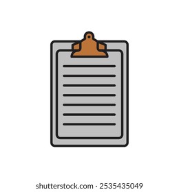 Icono de Vector de color Portapapeles sobre fondo blanco. Stock Vector EPS10