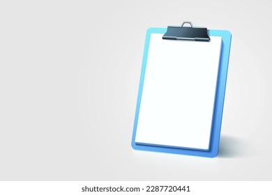 Clipboard communication, management service page, business paper. Vector illustration