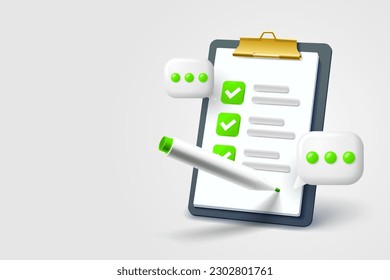 Clipboard communication, management service page, business paper. Vector illustration