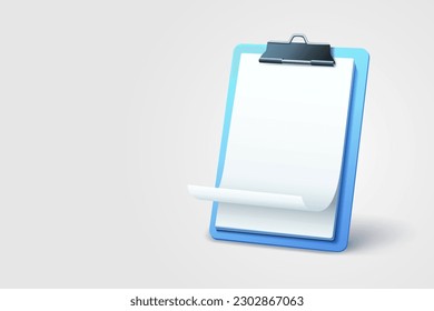 Clipboard communication, management service page, business paper. Vector illustration