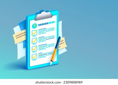 Clipboard communication, management service page, business paper. Vector illustration