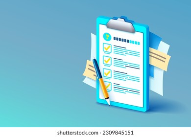 Clipboard communication, management service page, business paper. Vector illustration