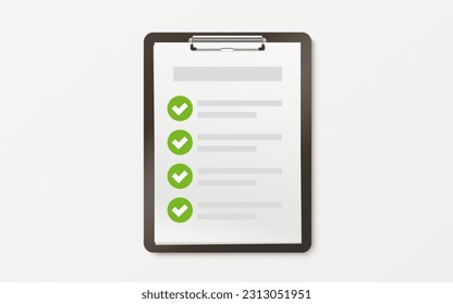 Clipboard communication, management service page, business paper. Vector illustration