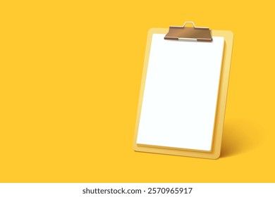 Clipboard communication, management service page, business paper. Vector illustration