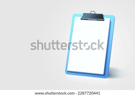 Clipboard communication, management service page, business paper. Vector illustration