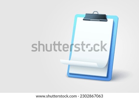 Clipboard communication, management service page, business paper. Vector illustration